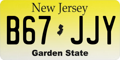 NJ license plate B67JJY