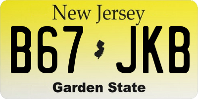 NJ license plate B67JKB
