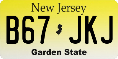 NJ license plate B67JKJ