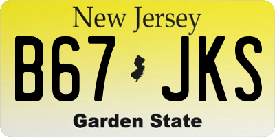 NJ license plate B67JKS