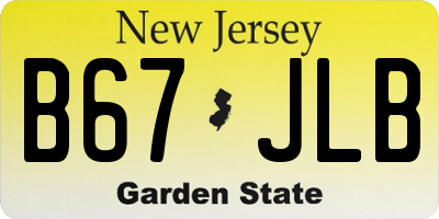 NJ license plate B67JLB