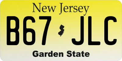 NJ license plate B67JLC