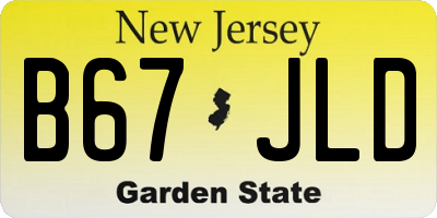 NJ license plate B67JLD