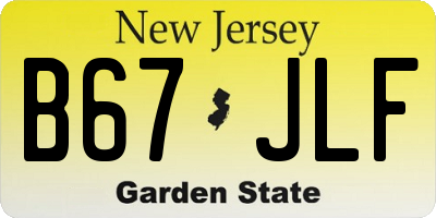 NJ license plate B67JLF