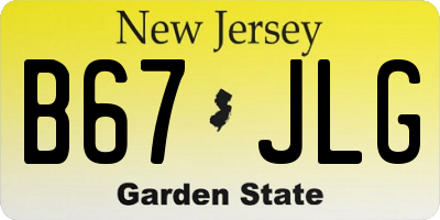NJ license plate B67JLG