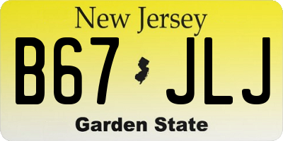 NJ license plate B67JLJ