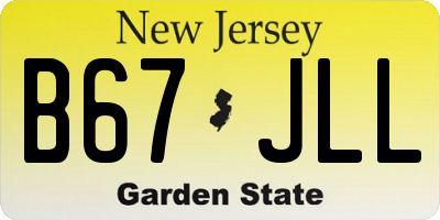 NJ license plate B67JLL