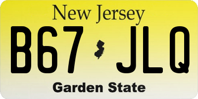 NJ license plate B67JLQ