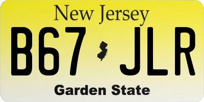 NJ license plate B67JLR