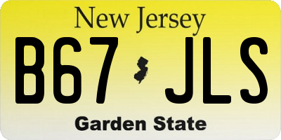 NJ license plate B67JLS