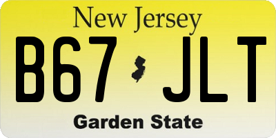 NJ license plate B67JLT