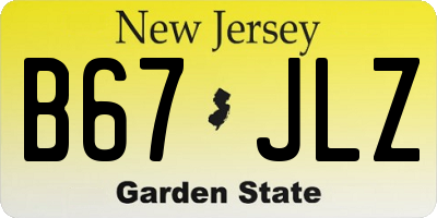 NJ license plate B67JLZ