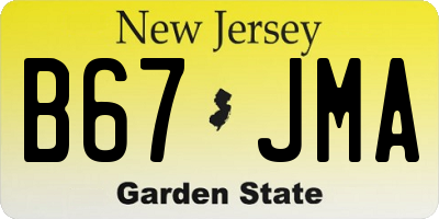 NJ license plate B67JMA