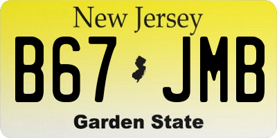 NJ license plate B67JMB