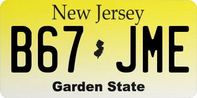 NJ license plate B67JME