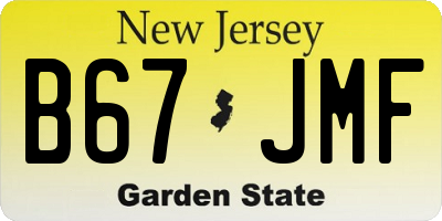 NJ license plate B67JMF