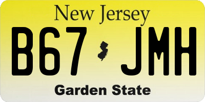 NJ license plate B67JMH
