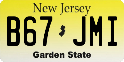 NJ license plate B67JMI