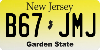 NJ license plate B67JMJ