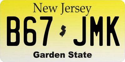 NJ license plate B67JMK