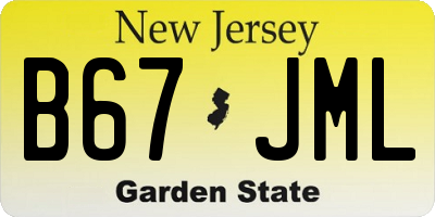 NJ license plate B67JML