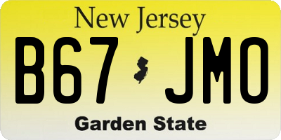 NJ license plate B67JMO