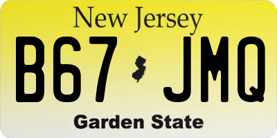 NJ license plate B67JMQ