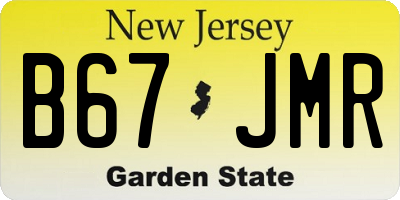 NJ license plate B67JMR