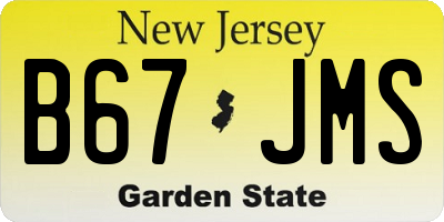 NJ license plate B67JMS