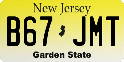 NJ license plate B67JMT