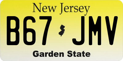 NJ license plate B67JMV