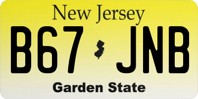 NJ license plate B67JNB
