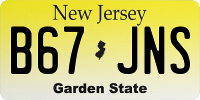 NJ license plate B67JNS