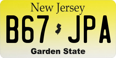 NJ license plate B67JPA