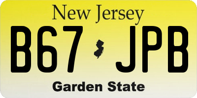 NJ license plate B67JPB