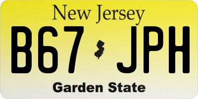 NJ license plate B67JPH