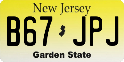 NJ license plate B67JPJ