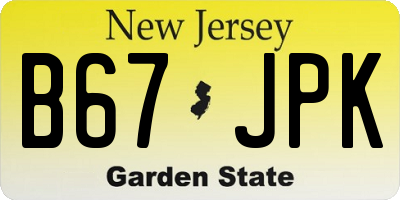 NJ license plate B67JPK