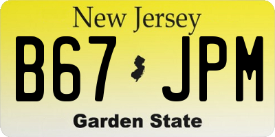 NJ license plate B67JPM