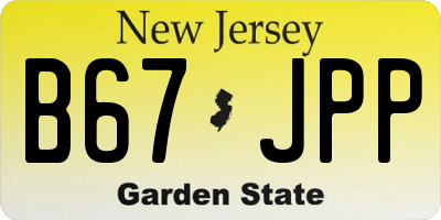 NJ license plate B67JPP