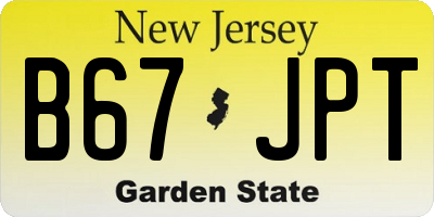 NJ license plate B67JPT
