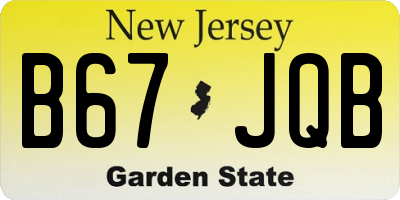 NJ license plate B67JQB
