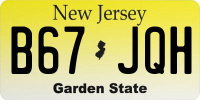 NJ license plate B67JQH