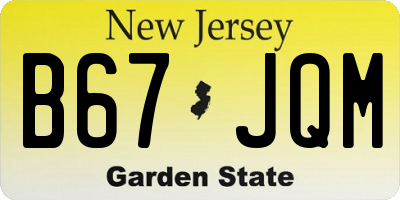 NJ license plate B67JQM