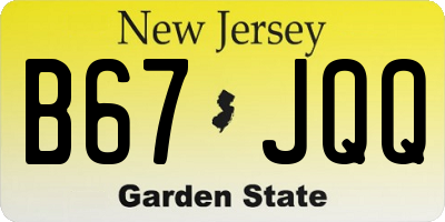 NJ license plate B67JQQ