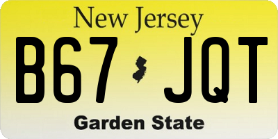NJ license plate B67JQT