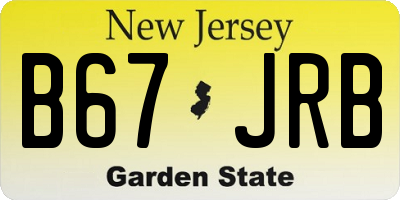 NJ license plate B67JRB