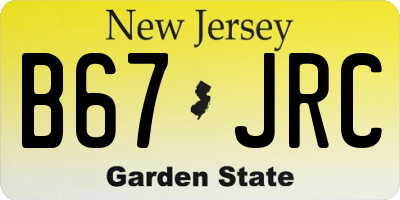NJ license plate B67JRC