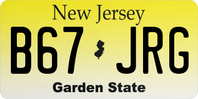 NJ license plate B67JRG