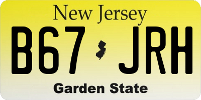 NJ license plate B67JRH